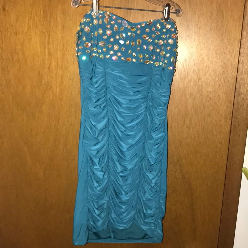 Turquoise Sleeveless Mini Dress